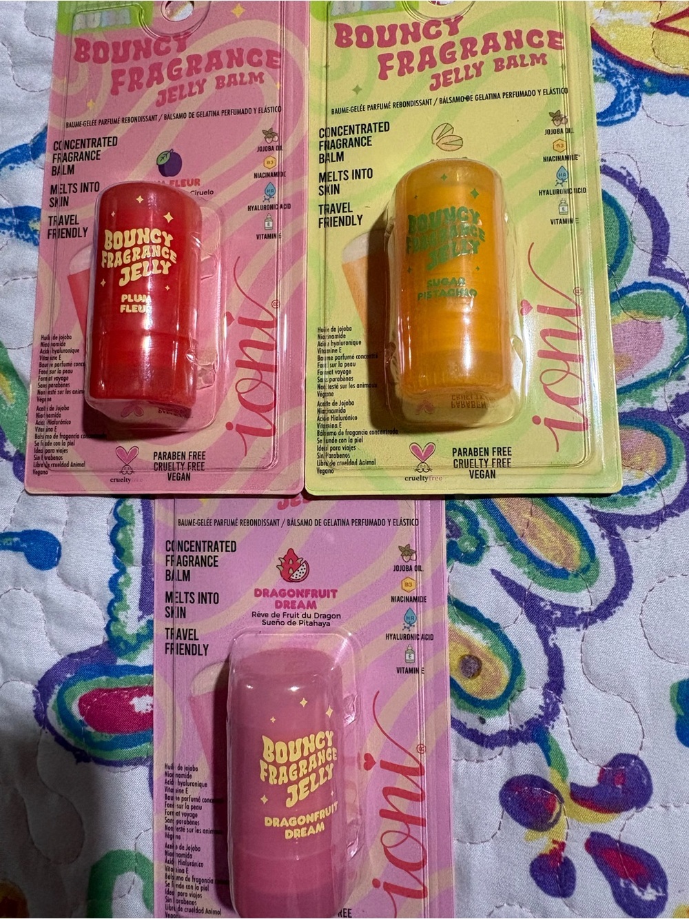 Iconic Bouncy Fragrance Jelly Balm - Pink, Red & Yellow (3 Pack)